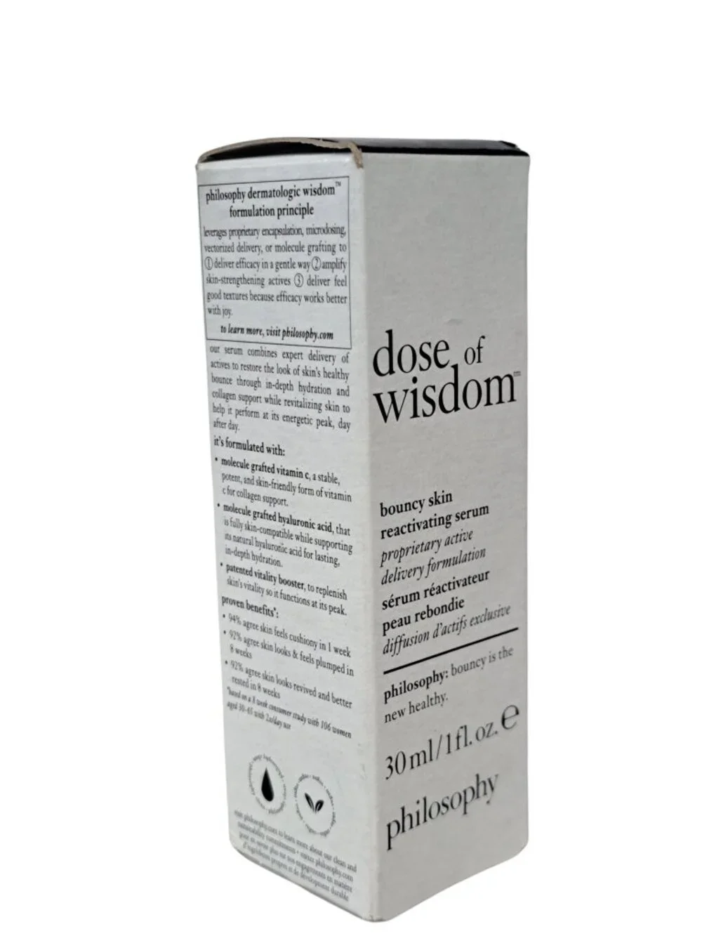 Philosophy Dose of Wisdom 30ml Bouncy Skin Reactivating Serum NWT in box